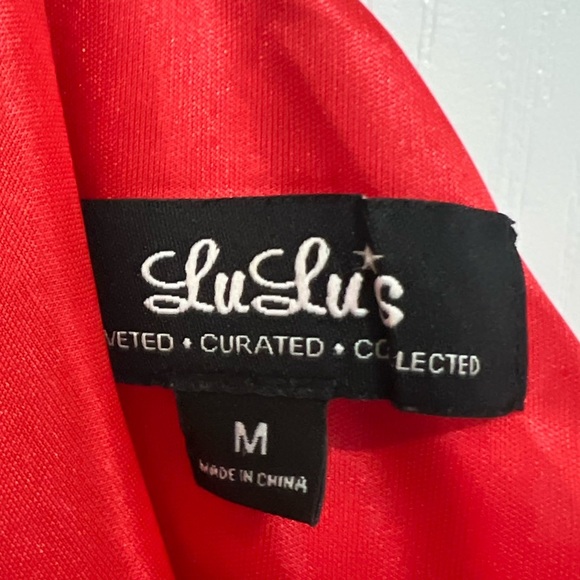 Lulus Elegant Red One Shoulder satin maxi Dress size M - Picture 4 of 11